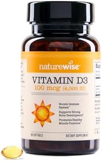 NatureWise Vitamina D3 5000iu (125 mcg) Suministro de 1 año para el apoyo inmunológico, función muscular saludable y salud ósea - Sin GMO, libre de gluten en aceite de oliva virgen extra orgánico