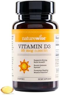 NatureWise Vitamina D3 5000iu (125 mcg) Suministro de 1 año para el apoyo inmunológico, función muscular saludable y salud ósea - Sin GMO, libre de gluten en aceite de oliva virgen extra orgánico