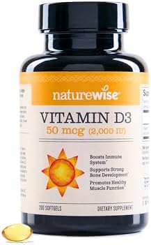 NatureWise Vitamina D3 5000iu (125 mcg) Suministro de 1 año para el apoyo inmunológico, función muscular saludable y salud ósea - Sin GMO, libre de gluten en aceite de oliva virgen extra orgánico