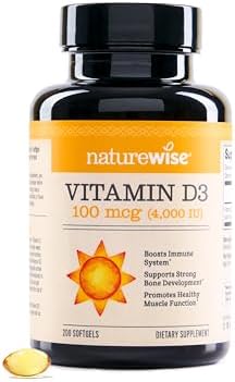 NatureWise Vitamina D3 5000iu (125 mcg) Suministro de 1 año para el apoyo inmunológico, función muscular saludable y salud ósea - Sin GMO, libre de gluten en aceite de oliva virgen extra orgánico