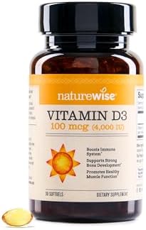 NatureWise Vitamina D3 5000iu (125 mcg) Suministro de 1 año para el apoyo inmunológico, función muscular saludable y salud ósea - Sin GMO, libre de gluten en aceite de oliva virgen extra orgánico