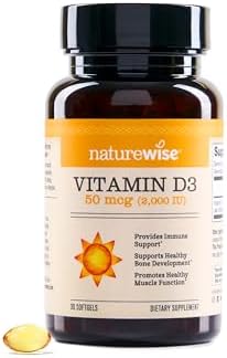 NatureWise Vitamina D3 5000iu (125 mcg) Suministro de 1 año para el apoyo inmunológico, función muscular saludable y salud ósea - Sin GMO, libre de gluten en aceite de oliva virgen extra orgánico