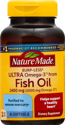Nature Made Extra Strength Omega 3 Fish Oil Supplements  1400mg  Fish Oil Omega 3 Supplements as Ethyl Esters for Healthy Heart  Brain  Eyes  Mood Support  45 Softgels  45 Day Supply   Pack of 2