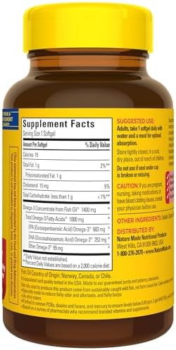 Nature Made Extra Strength Omega 3 Fish Oil Supplements  1400mg  Fish Oil Omega 3 Supplements as Ethyl Esters for Healthy Heart  Brain  Eyes  Mood Support  45 Softgels  45 Day Supply   Pack of 2