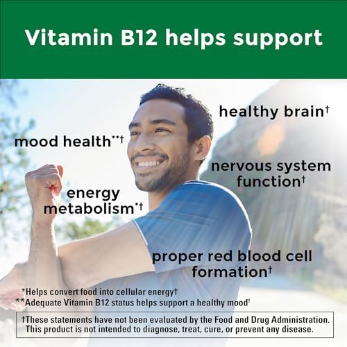 Nature Made Extra Strength Vitamin B12 2500 mcg  B12 Vitamins  Dietary Supplement for Energy Metabolism Support  60 Tablets  60 Day Supply