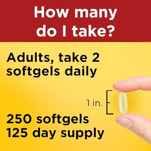 Nature Made Fish Oil Omega 3 Supplements  1000mg Softgels  Omega 3 Fish Oil for Healthy Heart Support  250 Softgels  125 Day Supply