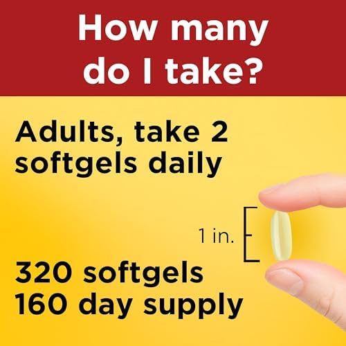 Nature Made Fish Oil Omega 3 Supplements  1000mg Softgels  Omega 3 Fish Oil for Healthy Heart Support  320 Softgels  160 Day Supply