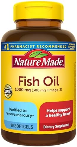Nature Made Fish Oil Omega 3 Supplements  1000mg Softgels  Omega 3 Fish Oil for Healthy Heart Support  320 Softgels  160 Day Supply