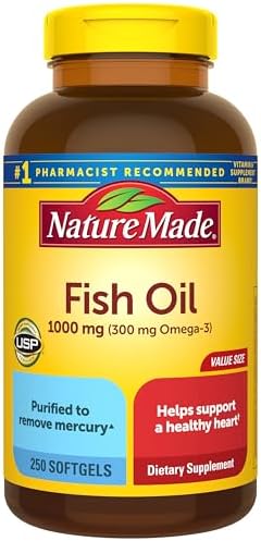Nature Made Fish Oil Omega 3 Supplements  1000mg Softgels  Omega 3 Fish Oil for Healthy Heart Support  320 Softgels  160 Day Supply