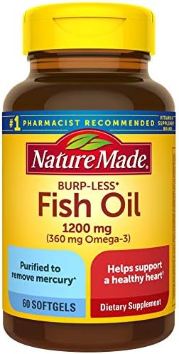 Nature Made Fish Oil Omega 3 Supplements  1200mg Softgels  Omega 3 Fish Oil for Healthy Heart Support  100 Softgels  50 Day Supply