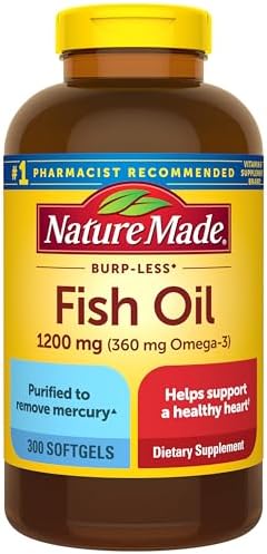 Nature Made Fish Oil Omega 3 Supplements  1200mg Softgels  Omega 3 Fish Oil for Healthy Heart Support  100 Softgels  50 Day Supply