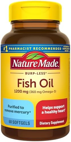 Nature Made Fish Oil Omega 3 Supplements  1200mg Softgels  Omega 3 Fish Oil for Healthy Heart Support  100 Softgels  50 Day Supply