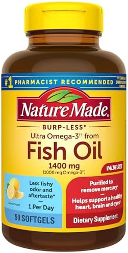 Nature Made Fish Oil Omega 3 Supplements  1200mg Softgels  Omega 3 Fish Oil for Healthy Heart Support  100 Softgels  50 Day Supply