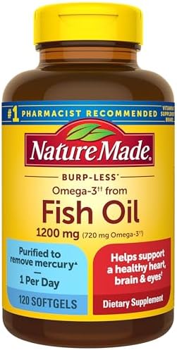 Nature Made Fish Oil Omega 3 Supplements  1200mg Softgels  Omega 3 Fish Oil for Healthy Heart Support  100 Softgels  50 Day Supply