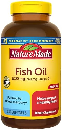 Nature Made Fish Oil Omega 3 Supplements  1200mg Softgels  Omega 3 Fish Oil for Healthy Heart Support  100 Softgels  50 Day Supply