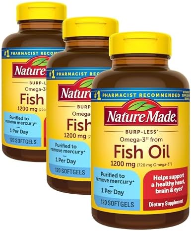 Nature Made Fish Oil Omega 3 Supplements  1200mg Softgels  Omega 3 Fish Oil for Healthy Heart Support  100 Softgels  50 Day Supply