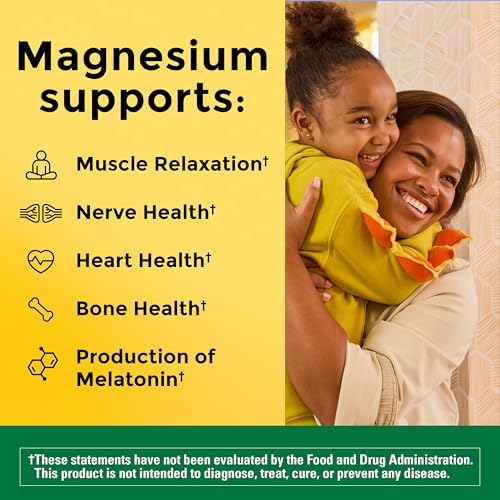Nature Made Magnesium Oxide 250 mg  Magnesium Supplements for Men and Women  Support for Muscle  Heart  Bone and Nerve Health  200 Tablets  200 Day Supply