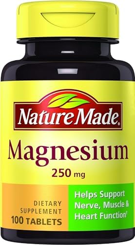 Nature Made Magnesium Oxide 250 mg  Magnesium Supplements for Men and Women  Support for Muscle  Heart  Bone and Nerve Health  200 Tablets  200 Day Supply