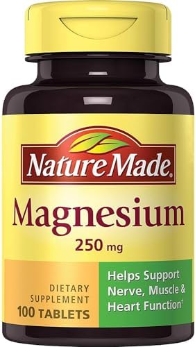 Nature Made Magnesium Oxide 250 mg  Magnesium Supplements for Men and Women  Support for Muscle  Heart  Bone and Nerve Health  200 Tablets  200 Day Supply