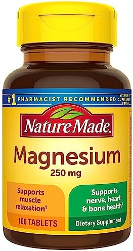 Nature Made Magnesium Oxide 250 mg  Magnesium Supplements for Men and Women  Support for Muscle  Heart  Bone and Nerve Health  200 Tablets  200 Day Supply