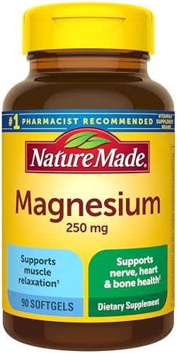 Nature Made Magnesium Oxide 250 mg  Magnesium Supplements for Men and Women  Support for Muscle  Heart  Bone and Nerve Health  200 Tablets  200 Day Supply