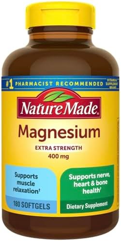 Nature Made Magnesium Oxide 400 mg Softgels  Extra Strength Magnesium Supplements for Men and Women  Support for Muscle  Nerve  Bone and Heart  110 Day Supply