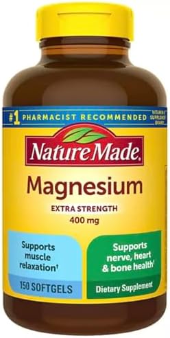 Nature Made Magnesium Oxide 400 mg Softgels  Extra Strength Magnesium Supplements for Men and Women  Support for Muscle  Nerve  Bone and Heart  110 Day Supply