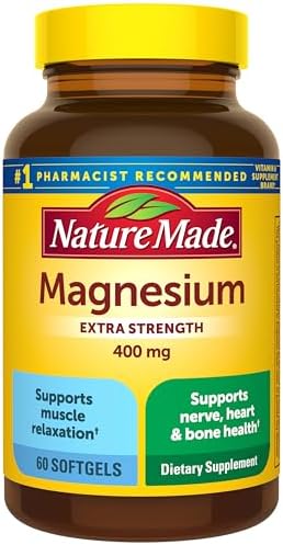 Nature Made Magnesium Oxide 400 mg Softgels  Extra Strength Magnesium Supplements for Men and Women  Support for Muscle  Nerve  Bone and Heart  110 Day Supply