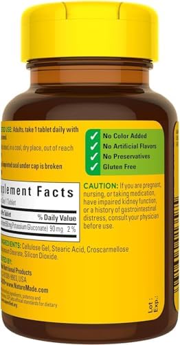 Nature Made Potassium Gluconate 550mg  100 tablets