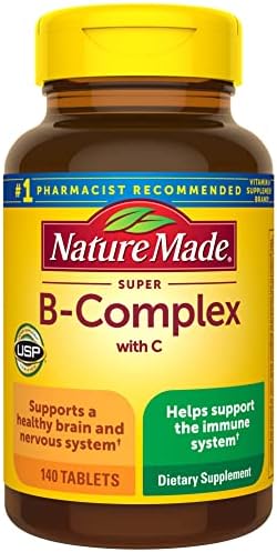Nature Made Super B Complex with Vitamin C and Folic Acid  Dietary Supplement for Immune Support  140 Tablets  140 Day Supply