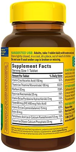 Nature Made Super B Complex with Vitamin C and Folic Acid  Dietary Supplement for Immune Support  140 Tablets  140 Day Supply