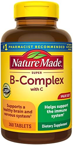 Nature Made Super B Complex with Vitamin C and Folic Acid  Dietary Supplement for Immune Support  140 Tablets  140 Day Supply