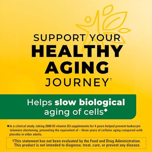 Nature Made Vitamin D3 2000 IU  50 mcg   Vitamin D Supplement for Bone  Teeth  Muscle and Immune Health Support  250 Softgels  250 Day Supply