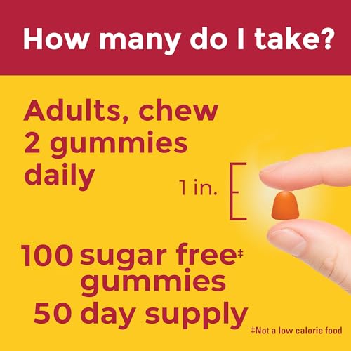 Nature Made Zero Sugar Vitamin C Gummies 250 mg per Serving  Immune & Antioxidant Support  Aspartame Free  100 Sugar Free Gummies  50 Day Supply