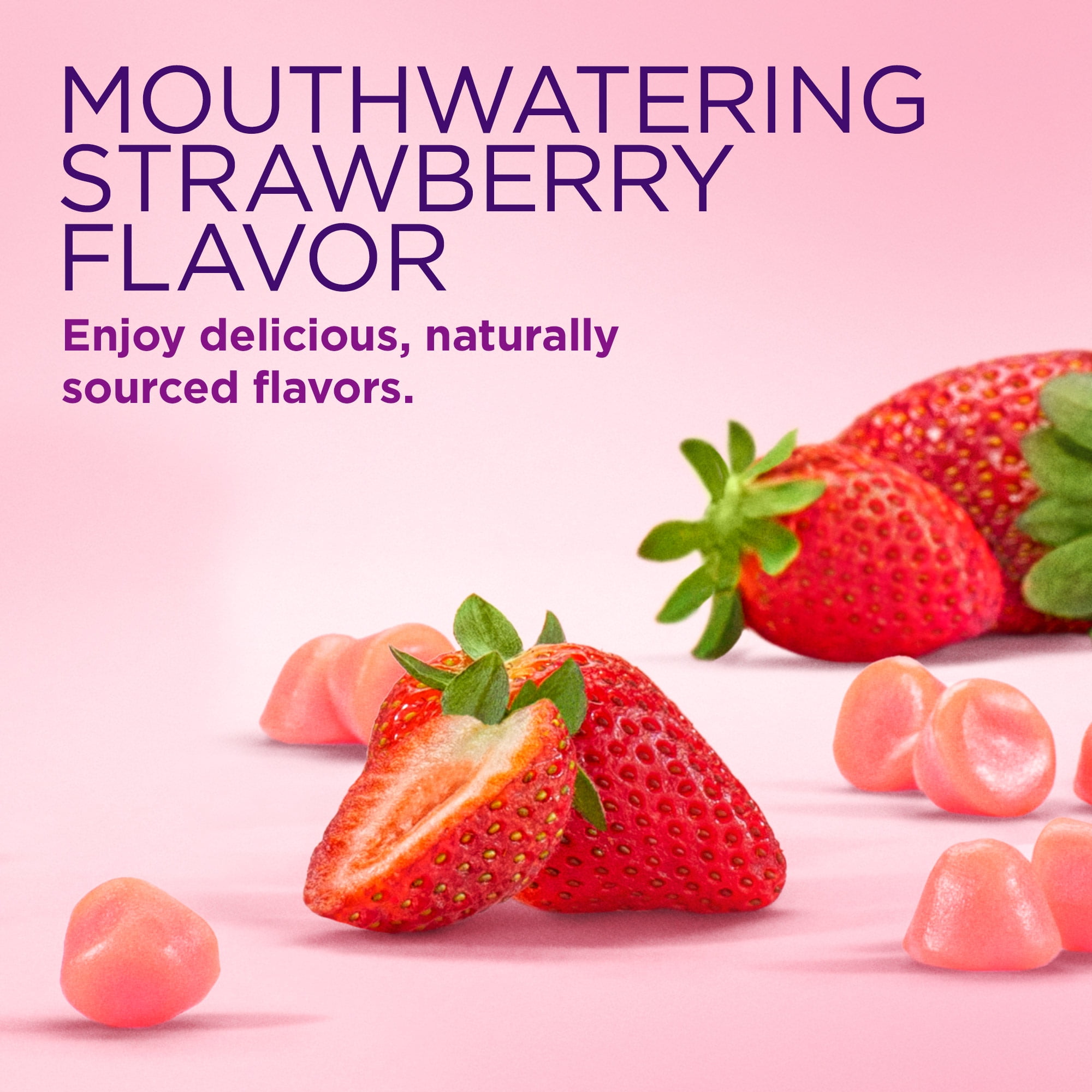 Nature s Bounty Hair Skin and Nail Vitamins With Biotin  Women s Multivitamin  Strawberry Gummies  90 Ct
