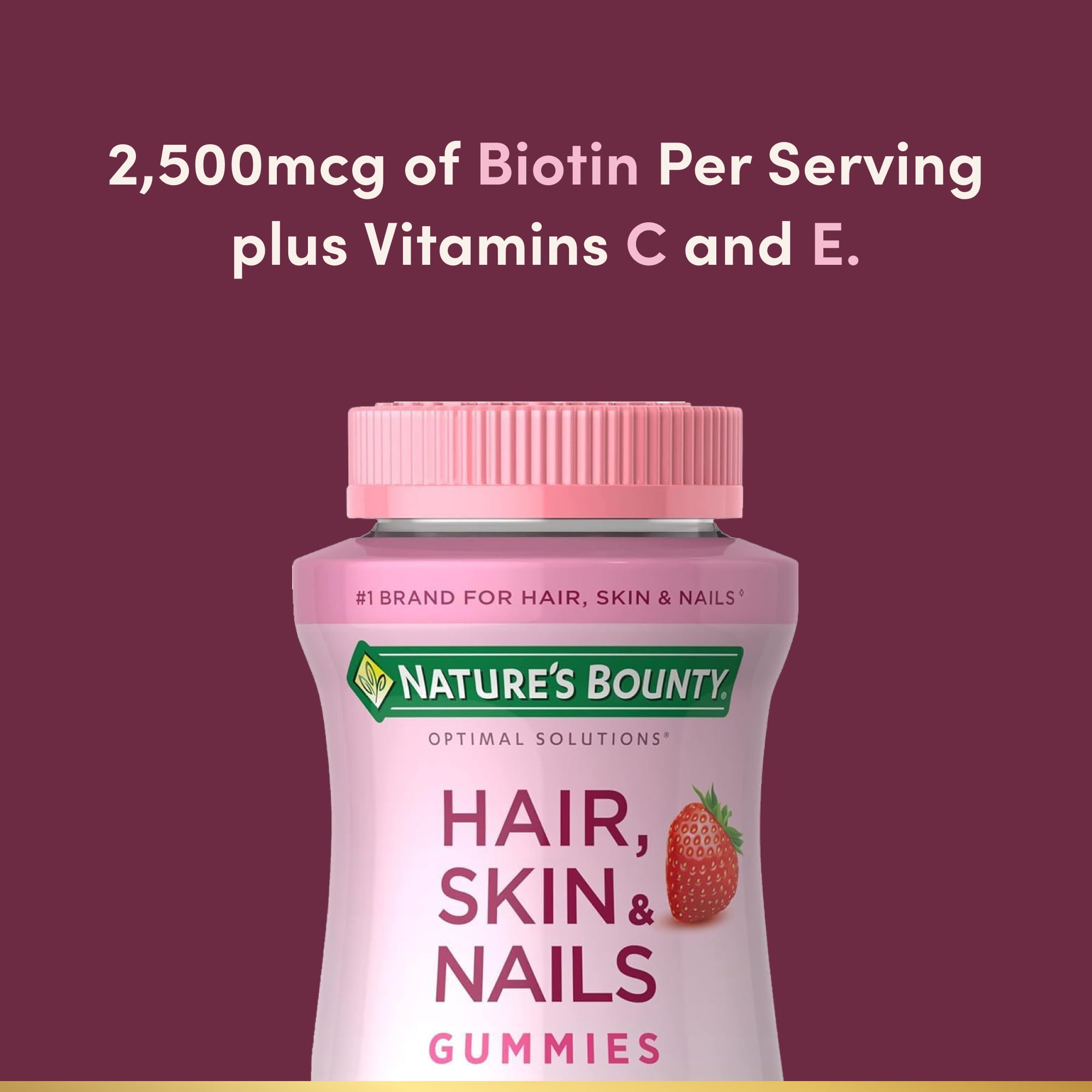 Nature's Bounty Vitaminas para el Cabello, la Piel y las Uñas con Biotina, Gomitas, 140 Unidades