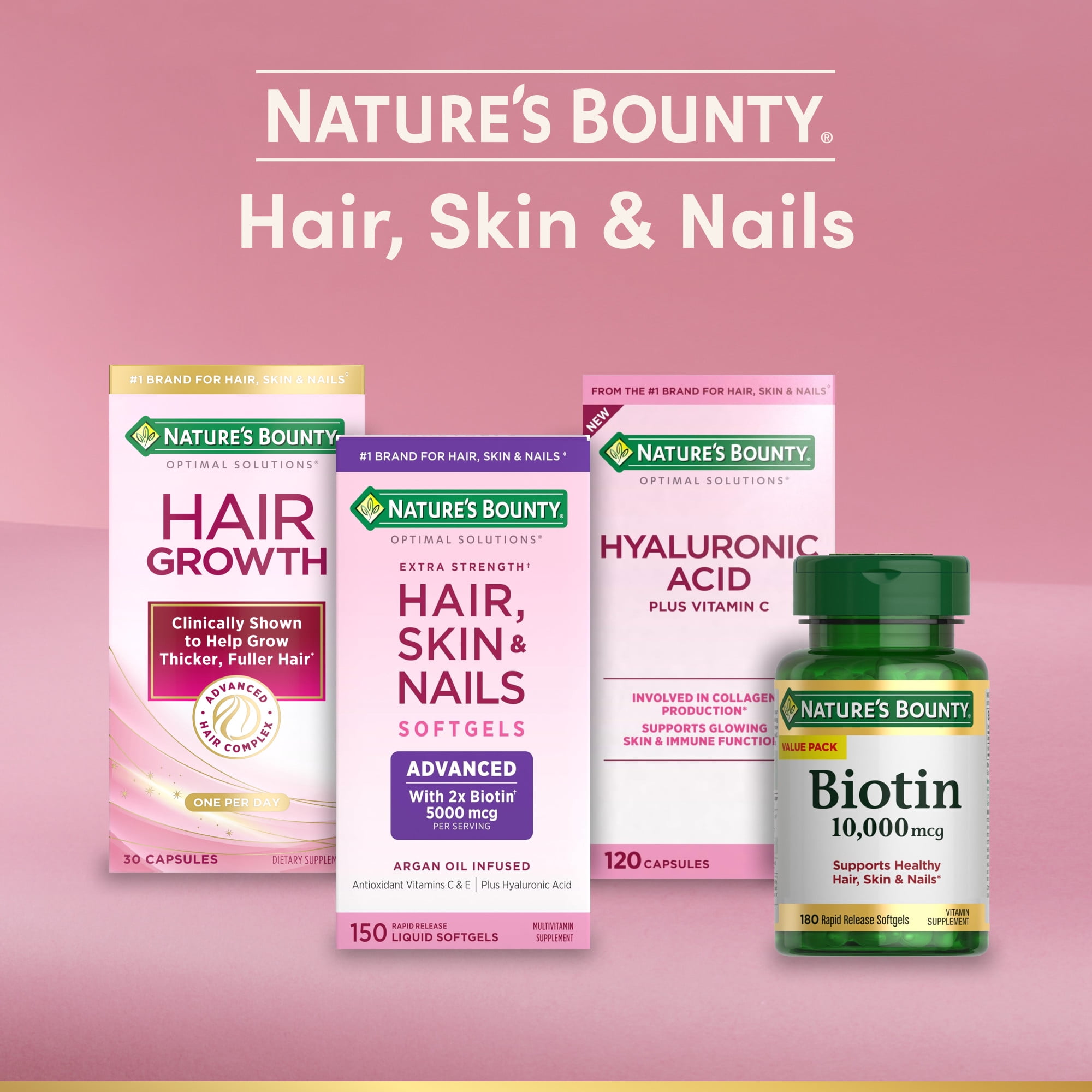 Nature's Bounty Vitaminas para el Cabello, la Piel y las Uñas con Biotina, Gomitas, 140 Unidades