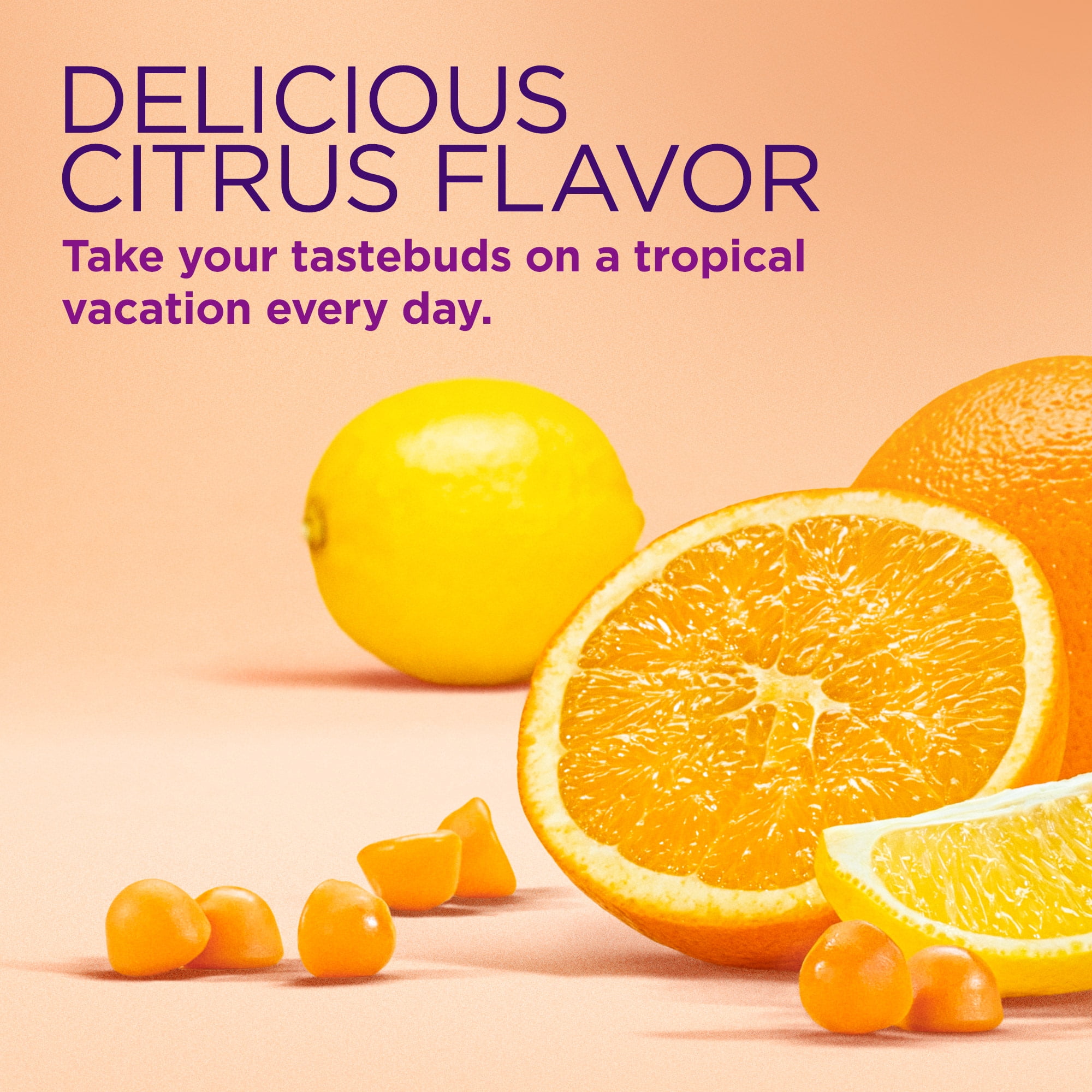 Nature s Bounty Hair Skin and Nails Vitamin with Collagen and Biotin  Women s Multivitamin  Tropical Citrus Gummies  90 Ct