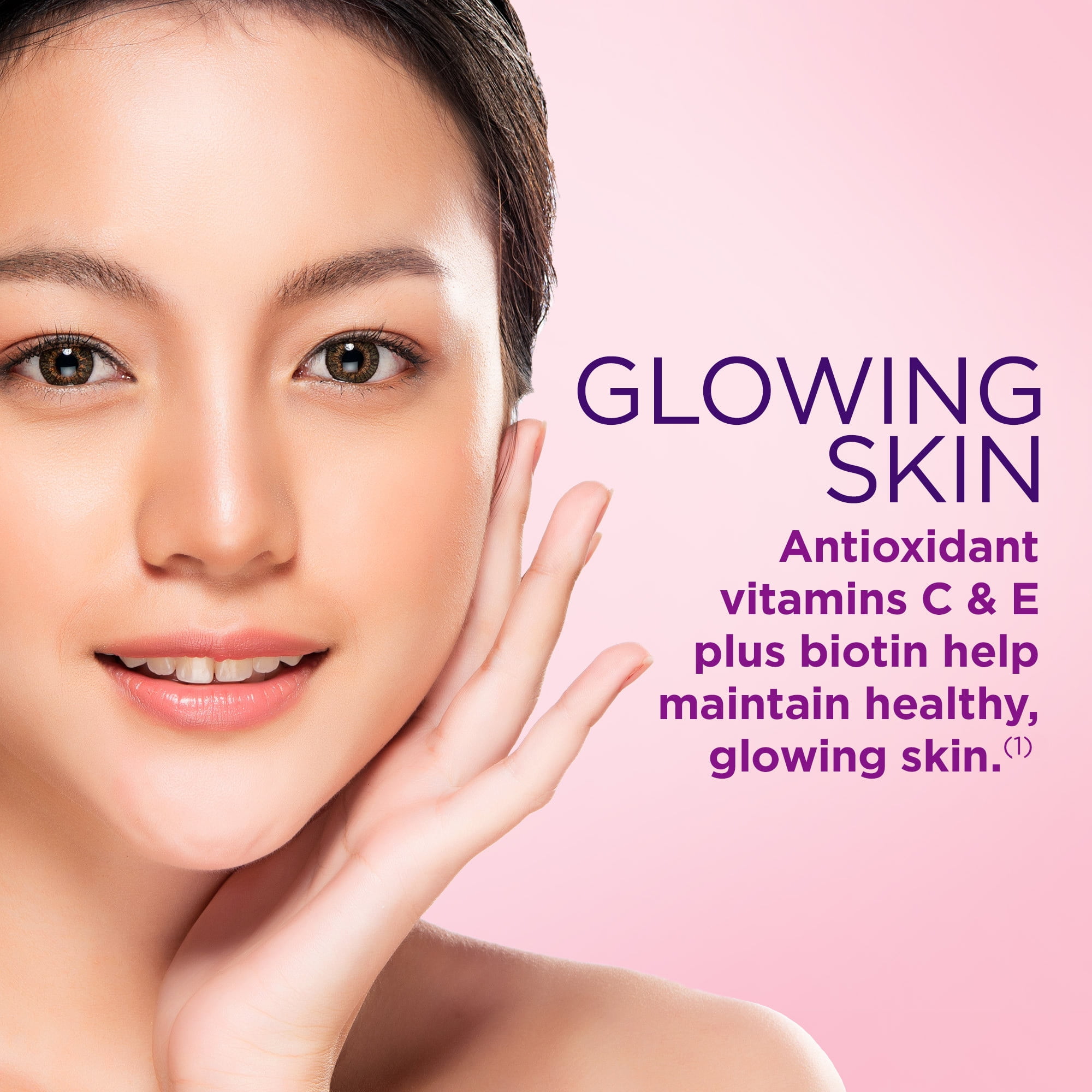 Nature s Bounty Hair Skin and Nail Vitamins With Biotin  Women s Multivitamin  Strawberry Gummies  90 Ct