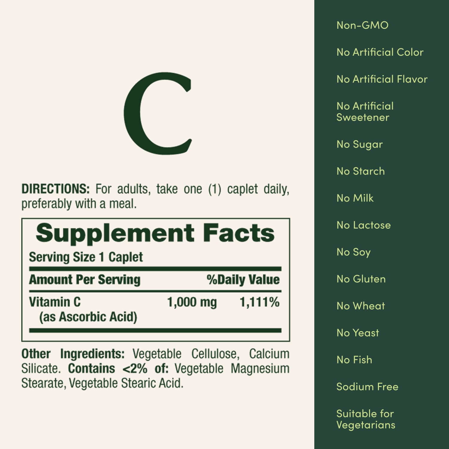 Nature s Bounty Pure Vitamin C Caplets  1000 Mg  300 Ct