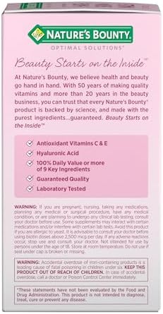 Natures Bounty Advanced Hair  Skin & Nails  Argan Infused Vitamin Supplement with Biotin and Hyaluronic Acid  150 Rapid Release Softgels  50 Total Servings