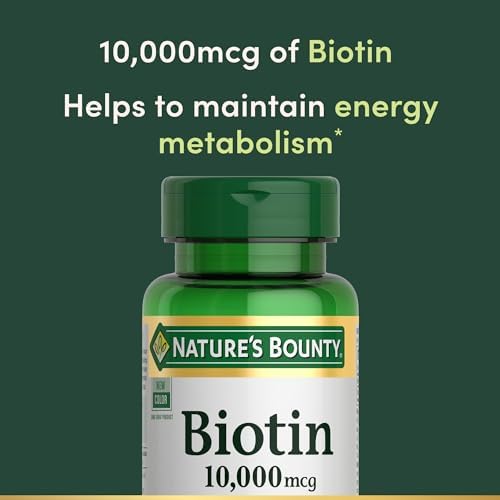 Natures Bounty Biotin Hair Skin and Nails Vitamins  Supports Healthy Hair  Skin and Nails  10 000 mcg  120 Softgels  Pack of 2
