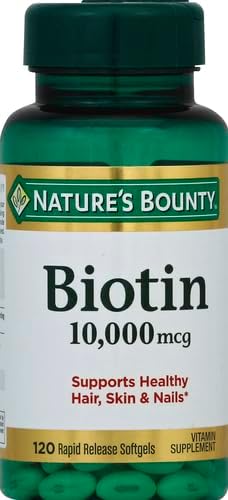 Natures Bounty Biotin Hair Skin and Nails Vitamins  Supports Healthy Hair  Skin and Nails  10 000 mcg  120 Softgels  Pack of 2