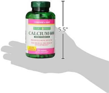 Natures Bounty Calcium Carbonate & Vitamin D  Supports Immune Health & Bone Health  600mg Calcium & 800IU Vitamin D3  250 Tablets