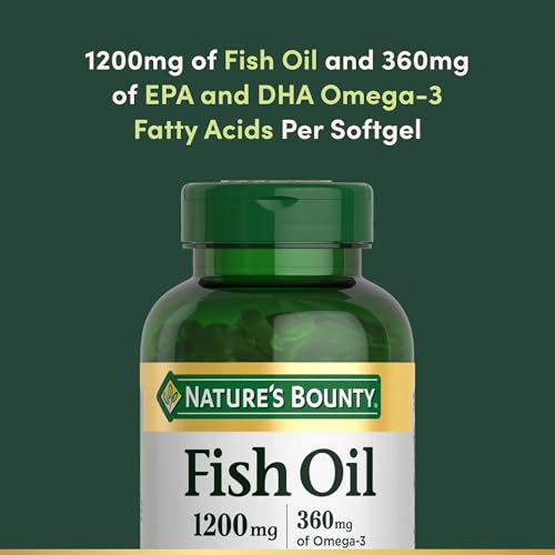 Natures Bounty Fish Oil Omega 3 Supplements   Supports Heart Health  1200 Mg Fish Oil  Omega 3  200 Softgels  Pack of 1 