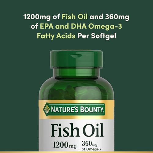 Natures Bounty Fish Oil Omega 3 Supplements   Supports Heart Health  1200 Mg Fish Oil  Omega 3  200 Softgels  Pack of 1
