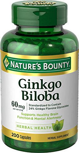 Natures Bounty Ginkgo Biloba  Supports Healthy Brain Function  Herbal Supplement  60 Mg  200 Capsules