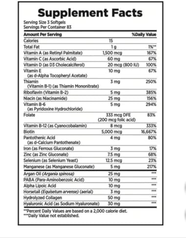 Natures Bounty Hair  Skin and Nails  250 Softgels  2 Pack