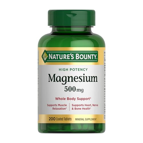 Natures Bounty Magnesium Supplements   Magnesium 500 Mg Tablets for Bone & Muscle Health  200 Count  Pack of 1