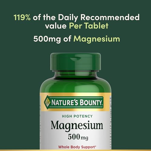 Natures Bounty Magnesium Supplements   Magnesium 500 Mg Tablets for Bone & Muscle Health  200 Count  Pack of 1